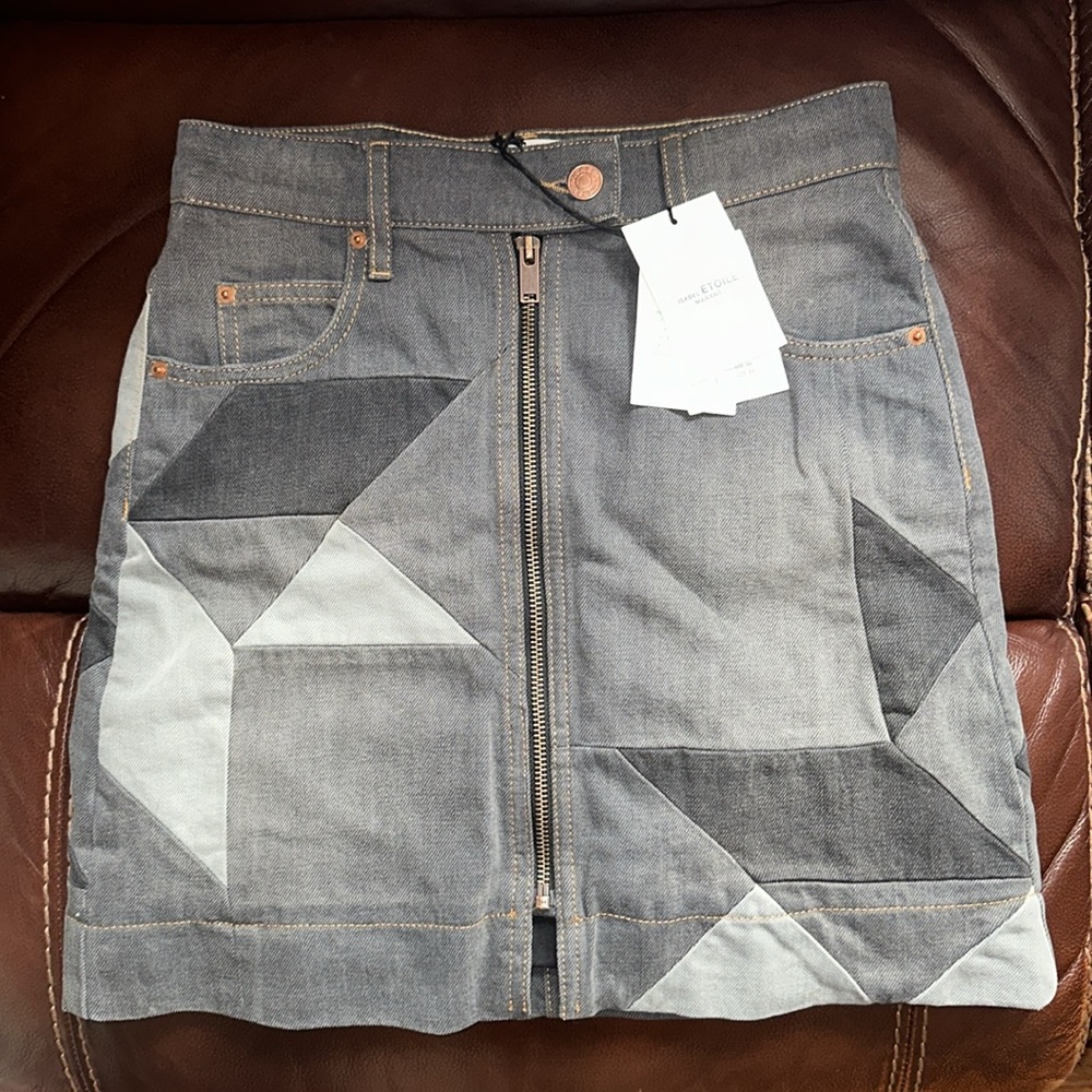 🔥🔥🔥NEW Isabel Marant Etoile Patchwork Denim Mini Skirt - Picture 1 of 10